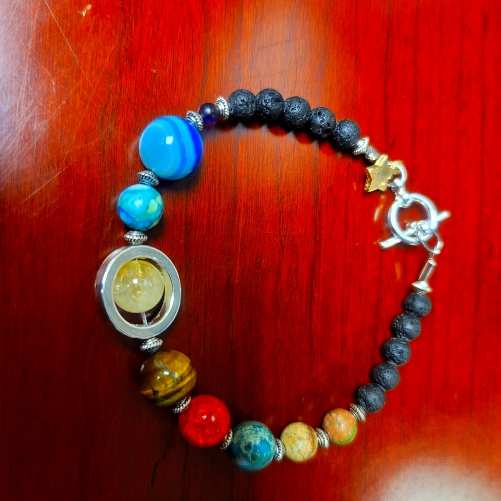 Semiprecious Stone Galaxy Bracelet